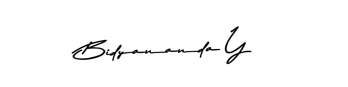 Make a beautiful signature design for name Bidyananda Y. With this signature (Asem Kandis PERSONAL USE) style, you can create a handwritten signature for free. Bidyananda Y signature style 9 images and pictures png