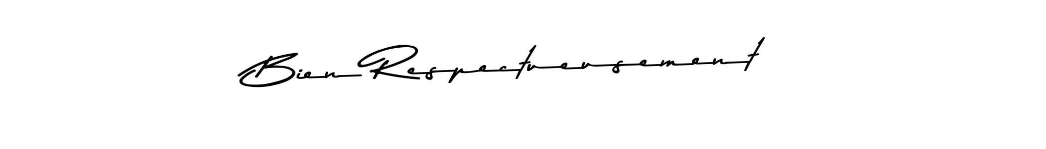 The best way (Asem Kandis PERSONAL USE) to make a short signature is to pick only two or three words in your name. The name Bien Respectueusement include a total of six letters. For converting this name. Bien Respectueusement signature style 9 images and pictures png