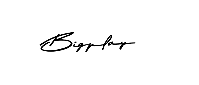 How to make Bigplay name signature. Use Asem Kandis PERSONAL USE style for creating short signs online. This is the latest handwritten sign. Bigplay signature style 9 images and pictures png