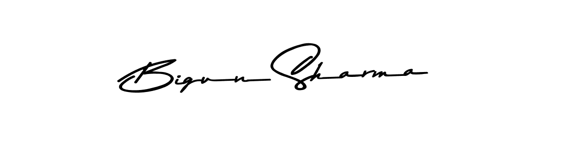 Use a signature maker to create a handwritten signature online. With this signature software, you can design (Asem Kandis PERSONAL USE) your own signature for name Bigun Sharma. Bigun Sharma signature style 9 images and pictures png