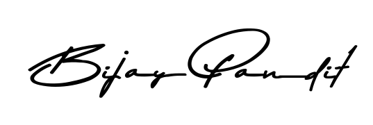 Create a personalized artistic stamp with Bijay Pandit in Asem Kandis PERSONAL USE font. Perfect for visual artists, designers, and influencers. Bijay Pandit signature style 9 images and pictures png