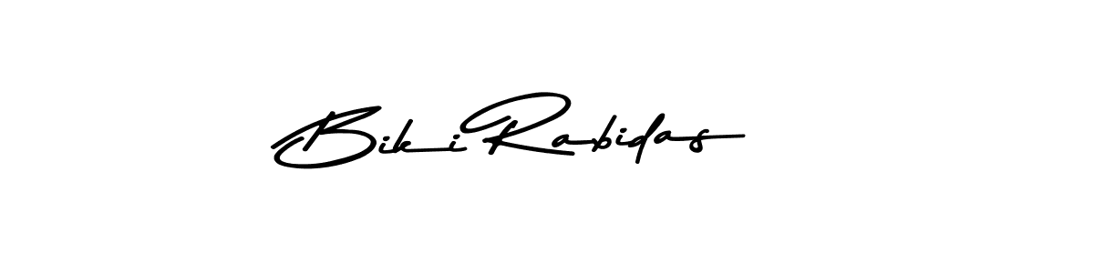 How to make Biki Rabidas name signature. Use Asem Kandis PERSONAL USE style for creating short signs online. This is the latest handwritten sign. Biki Rabidas signature style 9 images and pictures png