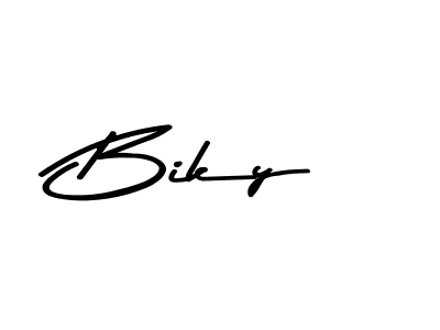 Create a beautiful signature design for name Biky. With this signature (Asem Kandis PERSONAL USE) fonts, you can make a handwritten signature for free. Biky signature style 9 images and pictures png