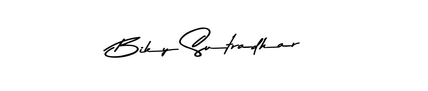 How to make Biky Sutradhar signature? Asem Kandis PERSONAL USE is a professional autograph style. Create handwritten signature for Biky Sutradhar name. Biky Sutradhar signature style 9 images and pictures png
