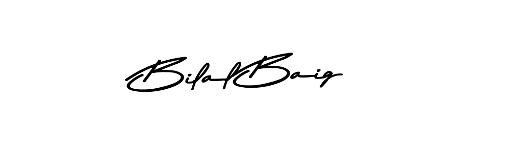 How to make Bilal Baig name signature. Use Asem Kandis PERSONAL USE style for creating short signs online. This is the latest handwritten sign. Bilal Baig signature style 9 images and pictures png