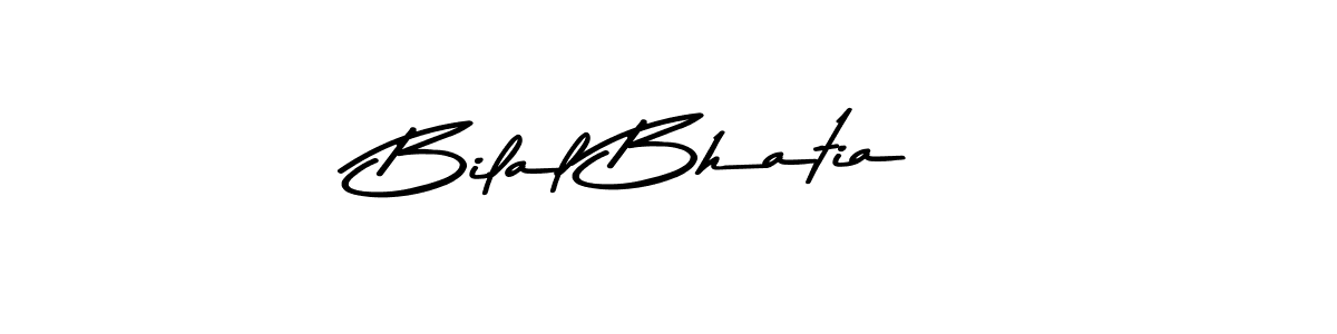How to make Bilal Bhatia name signature. Use Asem Kandis PERSONAL USE style for creating short signs online. This is the latest handwritten sign. Bilal Bhatia signature style 9 images and pictures png