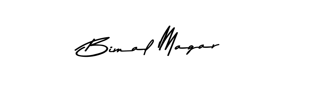 Make a beautiful signature design for name Bimal Magar. With this signature (Asem Kandis PERSONAL USE) style, you can create a handwritten signature for free. Bimal Magar signature style 9 images and pictures png