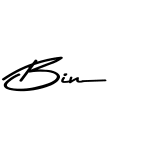 Make a beautiful signature design for name Bin. With this signature (Asem Kandis PERSONAL USE) style, you can create a handwritten signature for free. Bin signature style 9 images and pictures png