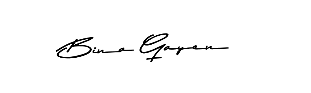 Make a beautiful signature design for name Bina Gayen. With this signature (Asem Kandis PERSONAL USE) style, you can create a handwritten signature for free. Bina Gayen signature style 9 images and pictures png