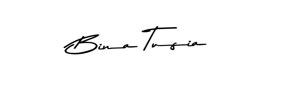 How to make Bina Tusia name signature. Use Asem Kandis PERSONAL USE style for creating short signs online. This is the latest handwritten sign. Bina Tusia signature style 9 images and pictures png