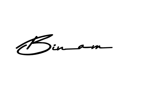 Design your own signature with our free online signature maker. With this signature software, you can create a handwritten (Asem Kandis PERSONAL USE) signature for name Binam. Binam signature style 9 images and pictures png