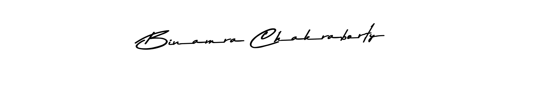 How to make Binamra Chakraborty name signature. Use Asem Kandis PERSONAL USE style for creating short signs online. This is the latest handwritten sign. Binamra Chakraborty signature style 9 images and pictures png