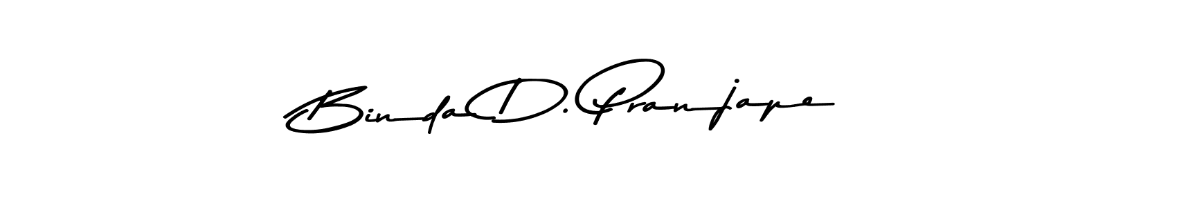 Create a beautiful signature design for name Binda D. Pranjape. With this signature (Asem Kandis PERSONAL USE) fonts, you can make a handwritten signature for free. Binda D. Pranjape signature style 9 images and pictures png