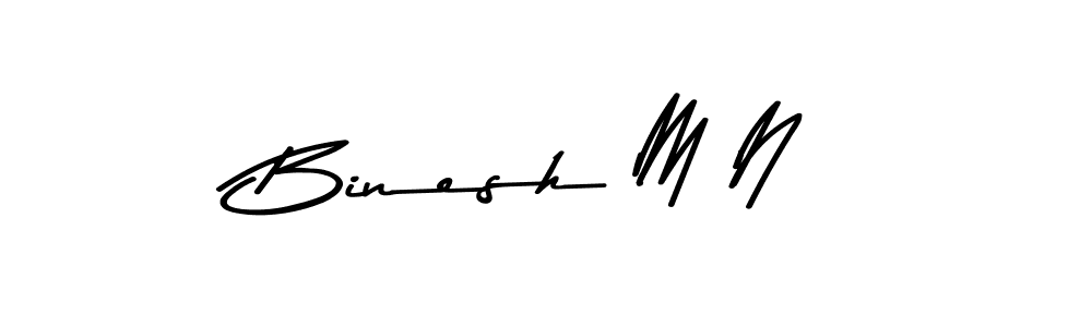 Make a beautiful signature design for name Binesh M N. Use this online signature maker to create a handwritten signature for free. Binesh M N signature style 9 images and pictures png