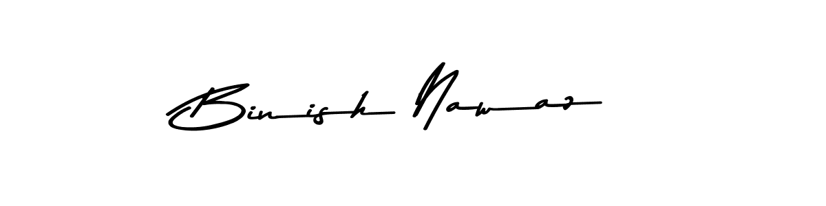 The best way (Asem Kandis PERSONAL USE) to make a short signature is to pick only two or three words in your name. The name Binish Nawaz include a total of six letters. For converting this name. Binish Nawaz signature style 9 images and pictures png