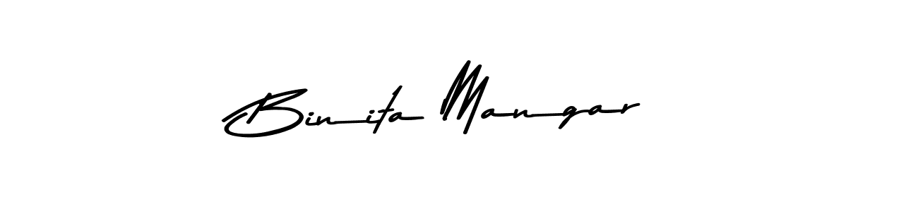 Create a beautiful signature design for name Binita Mangar. With this signature (Asem Kandis PERSONAL USE) fonts, you can make a handwritten signature for free. Binita Mangar signature style 9 images and pictures png
