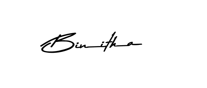 Design your own signature with our free online signature maker. With this signature software, you can create a handwritten (Asem Kandis PERSONAL USE) signature for name Binitha. Binitha signature style 9 images and pictures png