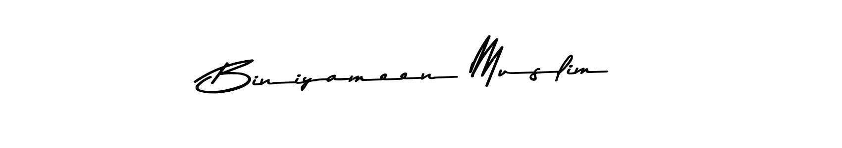 You can use this online signature creator to create a handwritten signature for the name Biniyameen Muslim. This is the best online autograph maker. Biniyameen Muslim signature style 9 images and pictures png