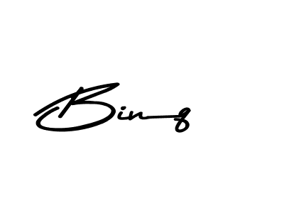 Use a signature maker to create a handwritten signature online. With this signature software, you can design (Asem Kandis PERSONAL USE) your own signature for name Binq. Binq signature style 9 images and pictures png