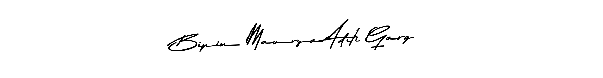 Create a beautiful signature design for name Bipin Maurya Aditi Garg. With this signature (Asem Kandis PERSONAL USE) fonts, you can make a handwritten signature for free. Bipin Maurya Aditi Garg signature style 9 images and pictures png