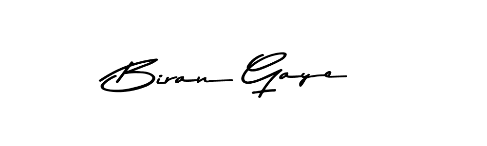 Make a beautiful signature design for name Biran Gaye. With this signature (Asem Kandis PERSONAL USE) style, you can create a handwritten signature for free. Biran Gaye signature style 9 images and pictures png