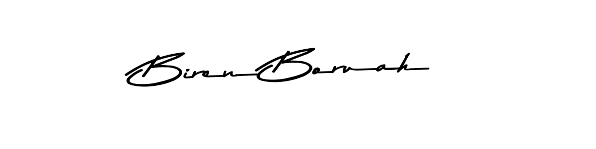 Create a beautiful signature design for name Biren Boruah. With this signature (Asem Kandis PERSONAL USE) fonts, you can make a handwritten signature for free. Biren Boruah signature style 9 images and pictures png