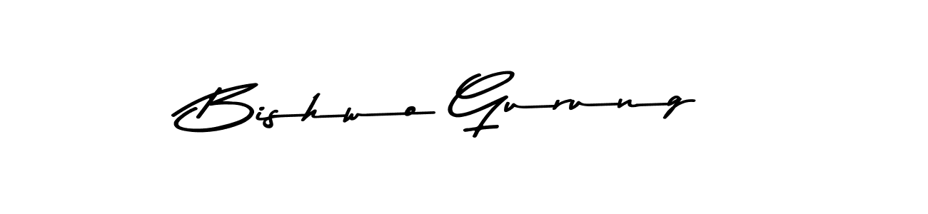 Use a signature maker to create a handwritten signature online. With this signature software, you can design (Asem Kandis PERSONAL USE) your own signature for name Bishwo Gurung. Bishwo Gurung signature style 9 images and pictures png