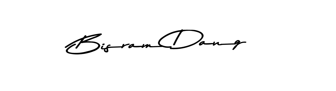 Make a beautiful signature design for name Bisram Dang. With this signature (Asem Kandis PERSONAL USE) style, you can create a handwritten signature for free. Bisram Dang signature style 9 images and pictures png