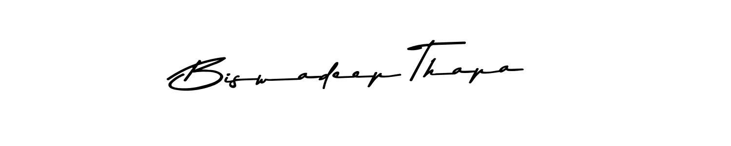 How to make Biswadeep Thapa signature? Asem Kandis PERSONAL USE is a professional autograph style. Create handwritten signature for Biswadeep Thapa name. Biswadeep Thapa signature style 9 images and pictures png