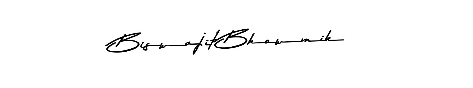 How to make Biswajit Bhowmik name signature. Use Asem Kandis PERSONAL USE style for creating short signs online. This is the latest handwritten sign. Biswajit Bhowmik signature style 9 images and pictures png