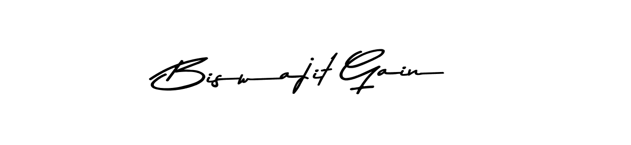 Create a beautiful signature design for name Biswajit Gain. With this signature (Asem Kandis PERSONAL USE) fonts, you can make a handwritten signature for free. Biswajit Gain signature style 9 images and pictures png