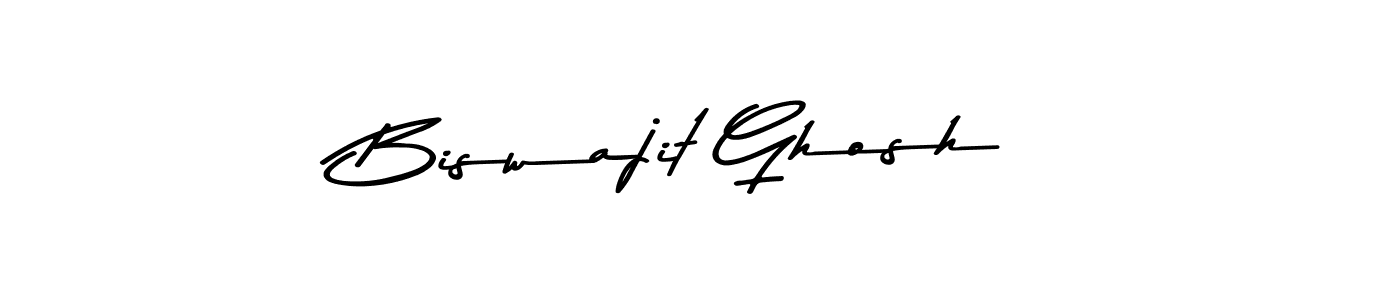 How to make Biswajit Ghosh name signature. Use Asem Kandis PERSONAL USE style for creating short signs online. This is the latest handwritten sign. Biswajit Ghosh signature style 9 images and pictures png