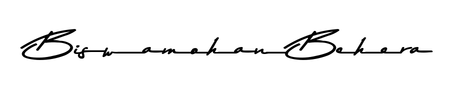 Create your official email sign-off with Biswamohan Behera name in Asem Kandis PERSONAL USE style. Crisp, clean, and perfectly legible across all screens. Biswamohan Behera signature style 9 images and pictures png