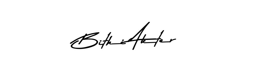 How to make Bithi Akter name signature. Use Asem Kandis PERSONAL USE style for creating short signs online. This is the latest handwritten sign. Bithi Akter signature style 9 images and pictures png