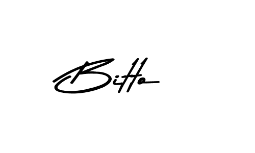 Create a beautiful signature design for name Bitto. With this signature (Asem Kandis PERSONAL USE) fonts, you can make a handwritten signature for free. Bitto signature style 9 images and pictures png