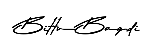 Make your name Bittu Bagdi memorable on every contract using Asem Kandis PERSONAL USE autograph style. Instant transparent background export available. Bittu Bagdi signature style 9 images and pictures png