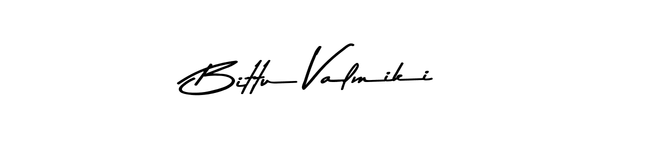 How to make Bittu Valmiki name signature. Use Asem Kandis PERSONAL USE style for creating short signs online. This is the latest handwritten sign. Bittu Valmiki signature style 9 images and pictures png