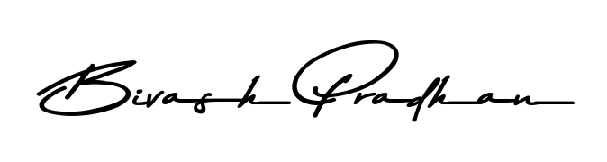 Give your name Bivash Pradhan an exquisite flair with the Asem Kandis PERSONAL USE script font. Ideal for contracts, resumes, and formal letterheads. Bivash Pradhan signature style 9 images and pictures png