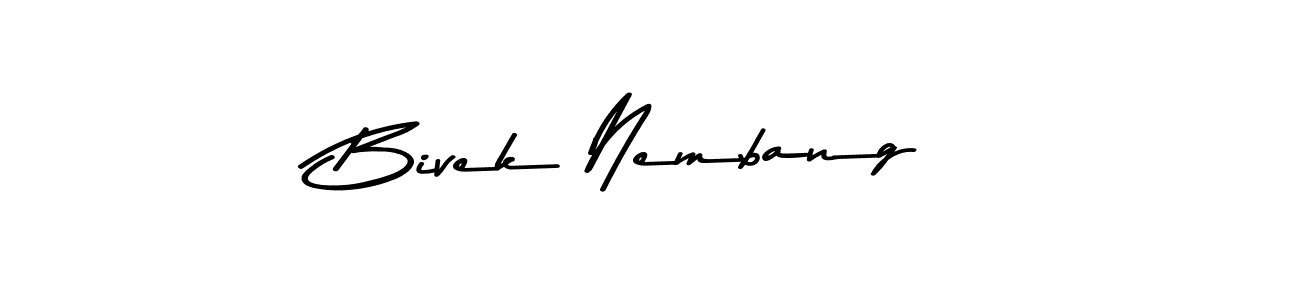 Bivek Nembang stylish signature style. Best Handwritten Sign (Asem Kandis PERSONAL USE) for my name. Handwritten Signature Collection Ideas for my name Bivek Nembang. Bivek Nembang signature style 9 images and pictures png