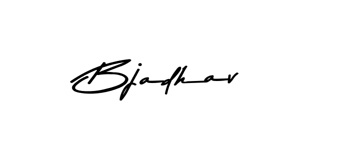 How to make Bjadhav name signature. Use Asem Kandis PERSONAL USE style for creating short signs online. This is the latest handwritten sign. Bjadhav signature style 9 images and pictures png