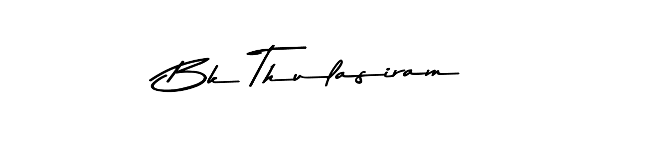 How to make Bk Thulasiram name signature. Use Asem Kandis PERSONAL USE style for creating short signs online. This is the latest handwritten sign. Bk Thulasiram signature style 9 images and pictures png