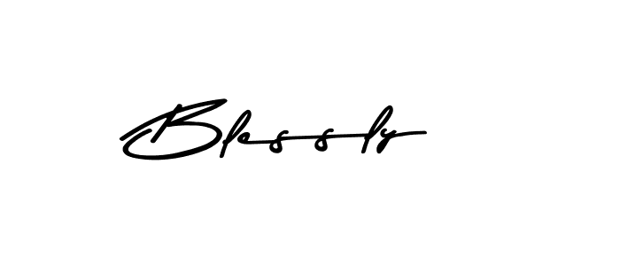 How to make Blessly name signature. Use Asem Kandis PERSONAL USE style for creating short signs online. This is the latest handwritten sign. Blessly signature style 9 images and pictures png