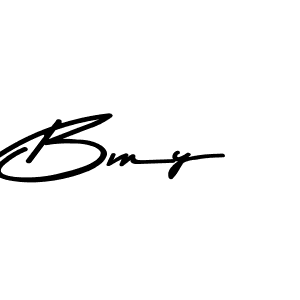 How to make Bmy name signature. Use Asem Kandis PERSONAL USE style for creating short signs online. This is the latest handwritten sign. Bmy signature style 9 images and pictures png