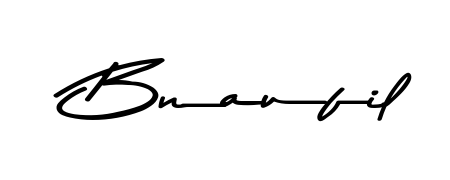 Explore multiple handwriting variations for Bnaufil including this stunning Asem Kandis PERSONAL USE design. Free to use across all platforms. Bnaufil signature style 9 images and pictures png