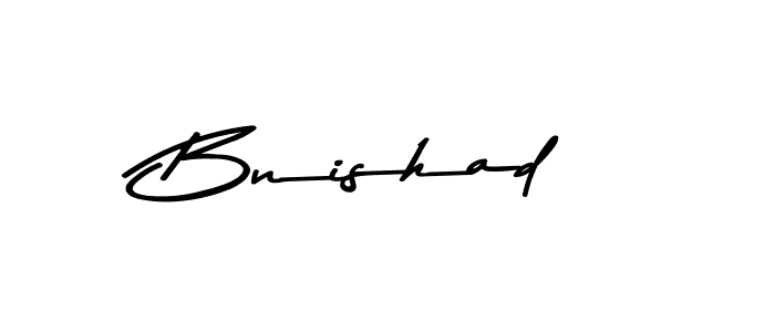 Create a beautiful signature design for name Bnishad. With this signature (Asem Kandis PERSONAL USE) fonts, you can make a handwritten signature for free. Bnishad signature style 9 images and pictures png