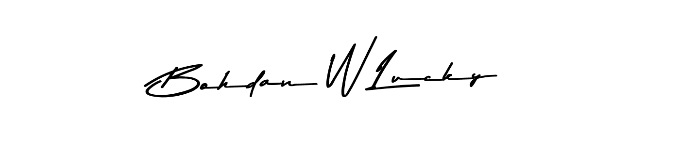 Design your own signature with our free online signature maker. With this signature software, you can create a handwritten (Asem Kandis PERSONAL USE) signature for name Bohdan W Lucky. Bohdan W Lucky signature style 9 images and pictures png