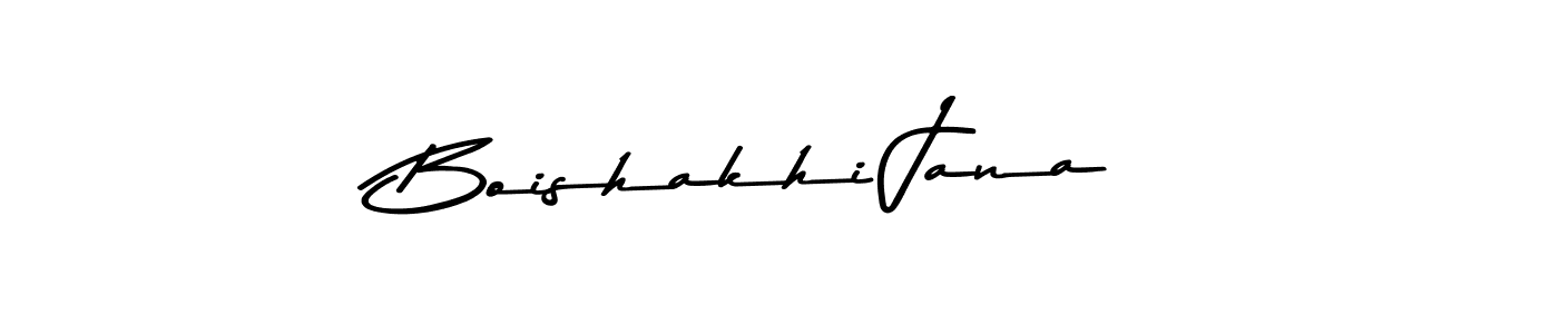 Create a beautiful signature design for name Boishakhi Jana. With this signature (Asem Kandis PERSONAL USE) fonts, you can make a handwritten signature for free. Boishakhi Jana signature style 9 images and pictures png