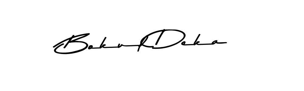 How to make Bokul Deka name signature. Use Asem Kandis PERSONAL USE style for creating short signs online. This is the latest handwritten sign. Bokul Deka signature style 9 images and pictures png