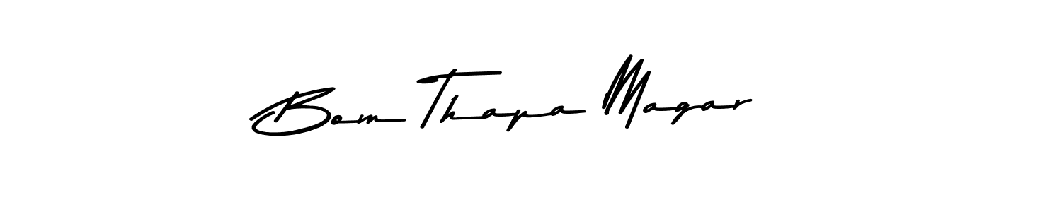 Design your own signature with our free online signature maker. With this signature software, you can create a handwritten (Asem Kandis PERSONAL USE) signature for name Bom Thapa Magar. Bom Thapa Magar signature style 9 images and pictures png