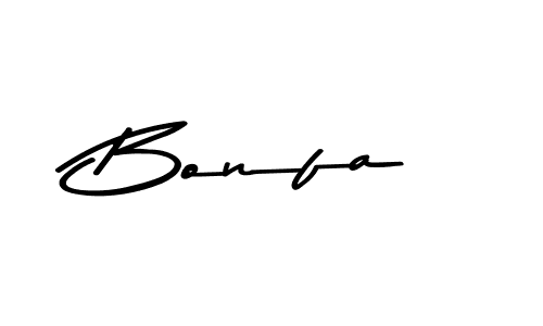 How to make Bonfa name signature. Use Asem Kandis PERSONAL USE style for creating short signs online. This is the latest handwritten sign. Bonfa signature style 9 images and pictures png